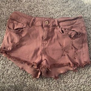 Deep mauve Jean shorts